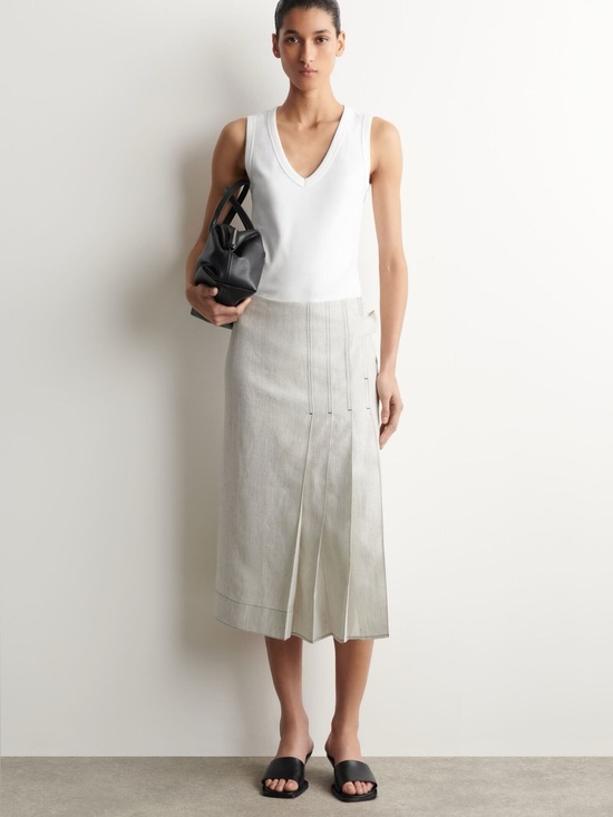 COS Dresses & Skirts - NWT (size 2) COS BELTED PLEATED LINEN MIDI SKIRT